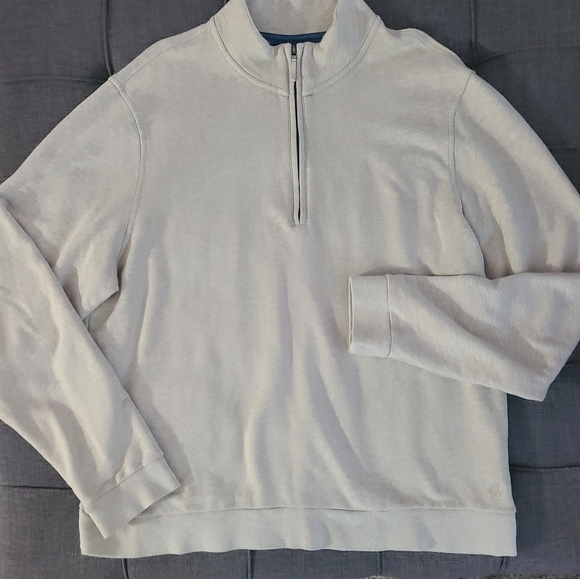 Brooks Brothers Other - Brooks Brothers Cream Quarter Zip Men's XXL COTTON SWEATSHIRT